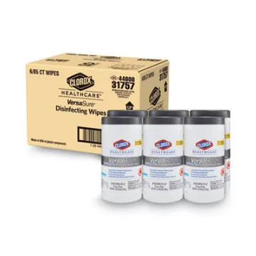 Versasure Cleaner Disinfectant Wipes  1-Ply 6.75" X 8" White 85/Canister  6 Canisters/Carton