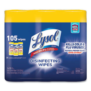 Disinfecting Wipes    7 X 7.25    Lemon And Lime Blossom    35 Wipes/Canister    3 Canisters/Pack    4 Packs/Carton