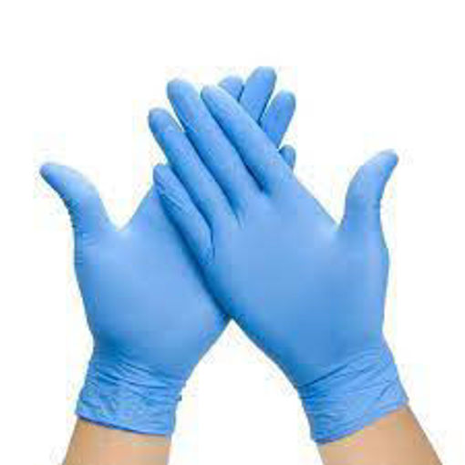 Picture of Xlg Nitrile Glove Blue Powder Free Textured Finger