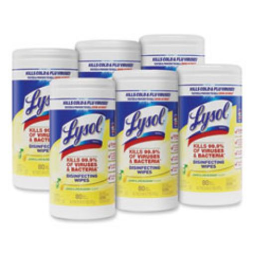 Picture of Disinfecting Wipes    7 X 7.25    Lemon And Lime Blossom    80 Wipes/Canister    6 Canisters/Carton