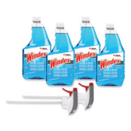 Picture of Windex Original Glass Cleaner, Fresh Scent, 32 oz  Spray Bottle, 4/Carton