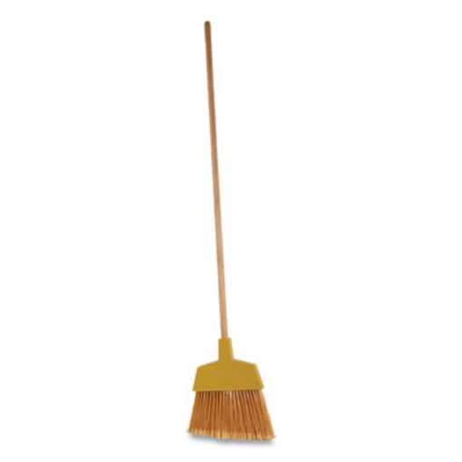 Picture of Angler Broom    Plastic Bristles    53" Wood Handle    Yellow