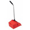 Picture of Dust Pan, Extra large, Red plastic pan with ergonomic 30" aluminum handle